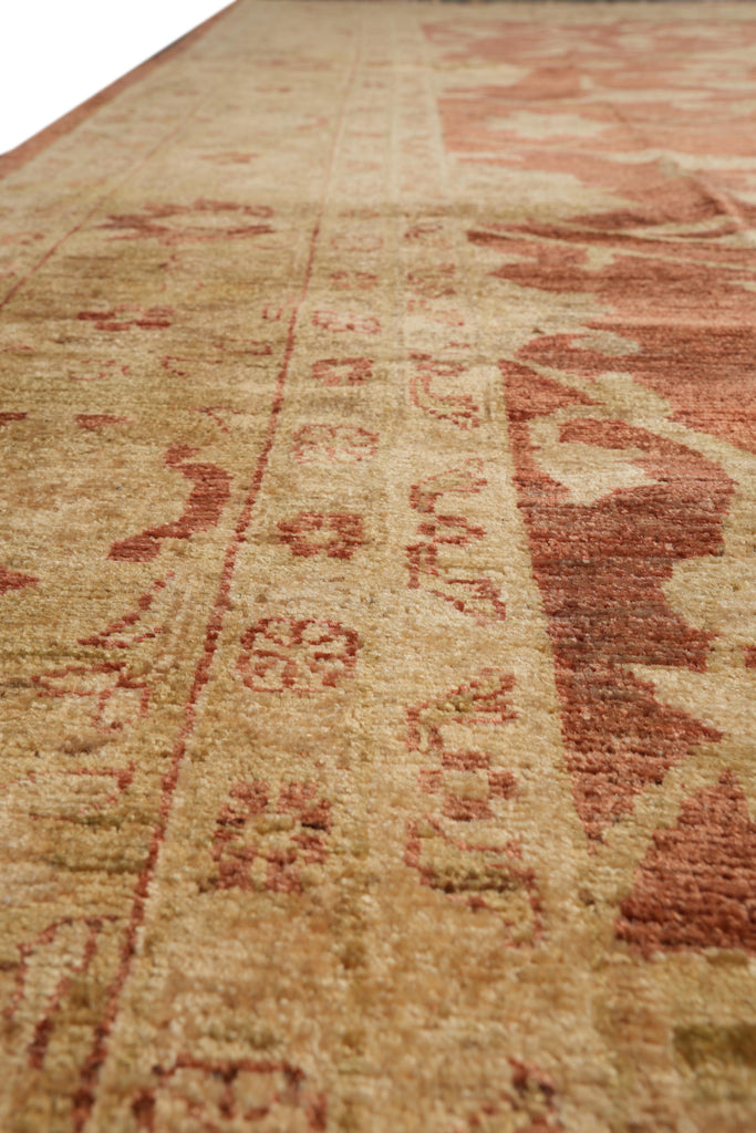 8.10 x 11.7 New Handmade Zigler Chobi Peshawar Rug Warm Rust Gold #F-4187