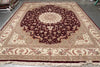 Load image into Gallery viewer, 12 x 15 High Quality Handmade Wool and Silk Rug Burgundy #F-4496