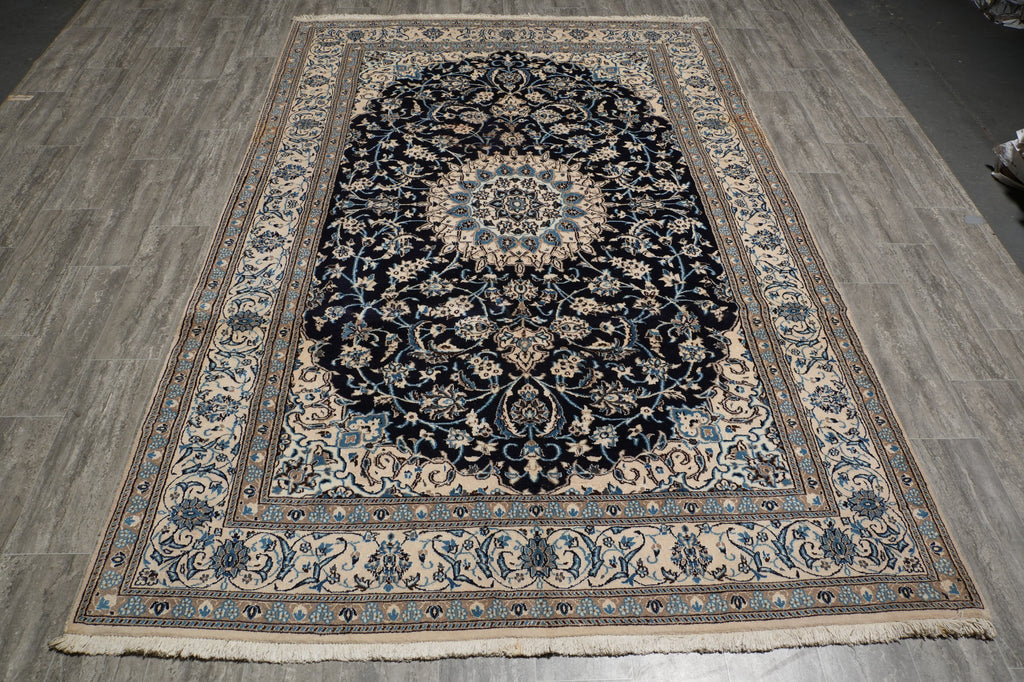 6.6 x 9.9 Persian Wool & Silk Nain Rug - IRAN #PIX-16892
