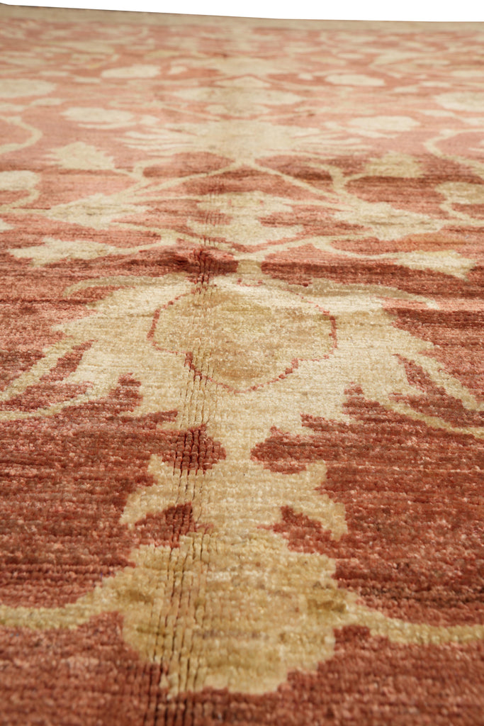 8.10 x 11.7 New Handmade Zigler Chobi Peshawar Rug Warm Rust Gold #F-4187
