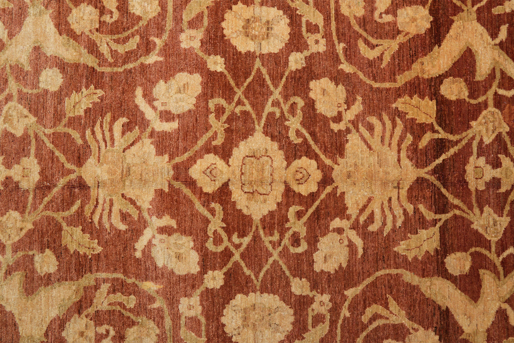 8.10 x 11.7 New Handmade Zigler Chobi Peshawar Rug Warm Rust Gold #F-4187