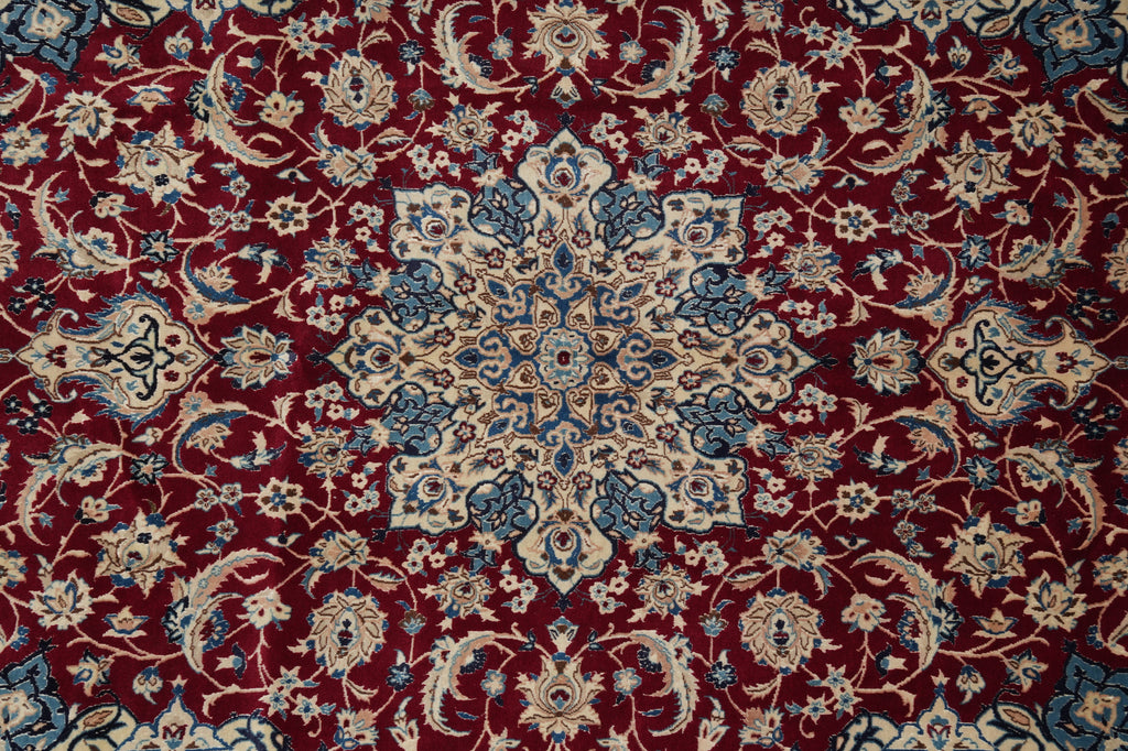 7 x 11 Signed Wool & Silk Persian Nain Rug - Iran #PIX-22001