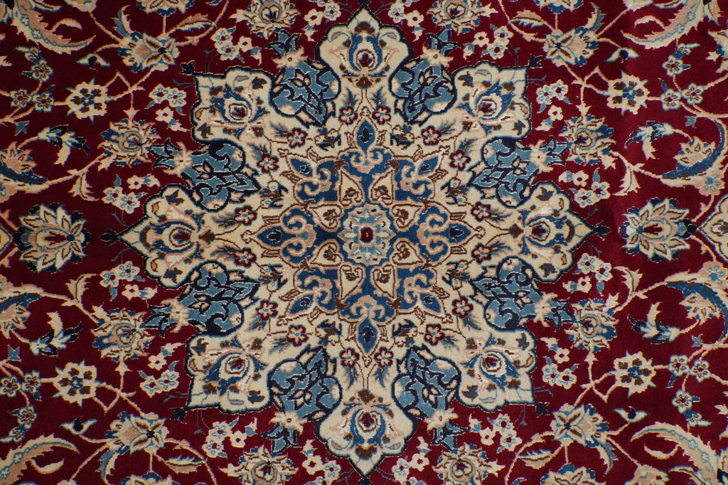 7 x 11 Signed Wool & Silk Persian Nain Rug - Iran #PIX-22001