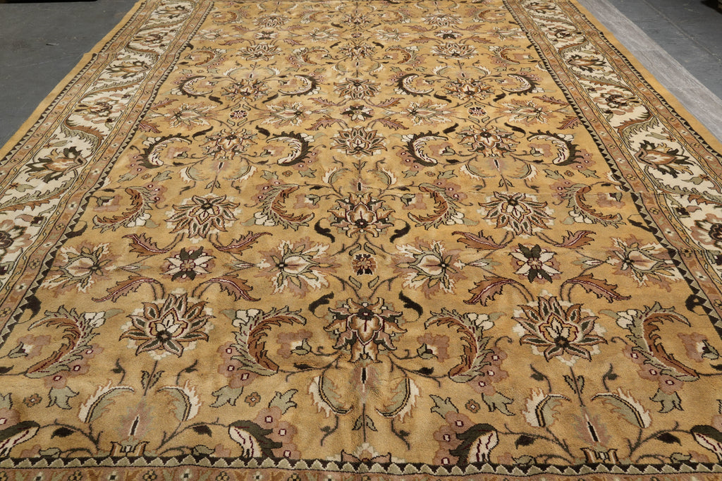 12 x 18 New Handmade India Wool Large Rug Gold #F-4497