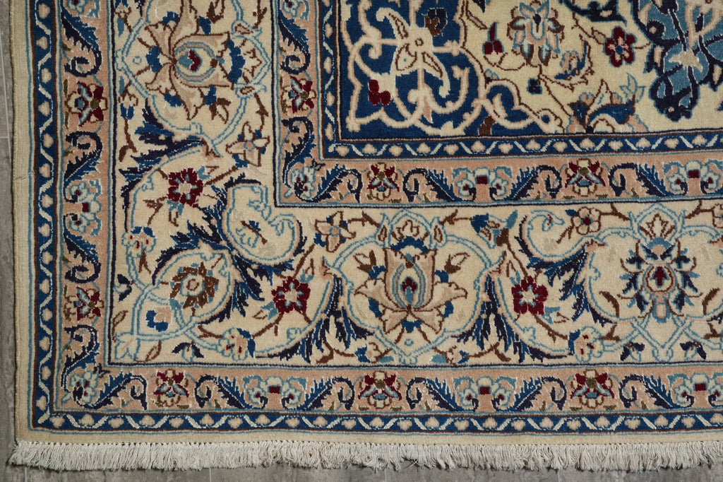 7 x 11 Signed Wool & Silk Persian Nain Rug - Iran #PIX-22001