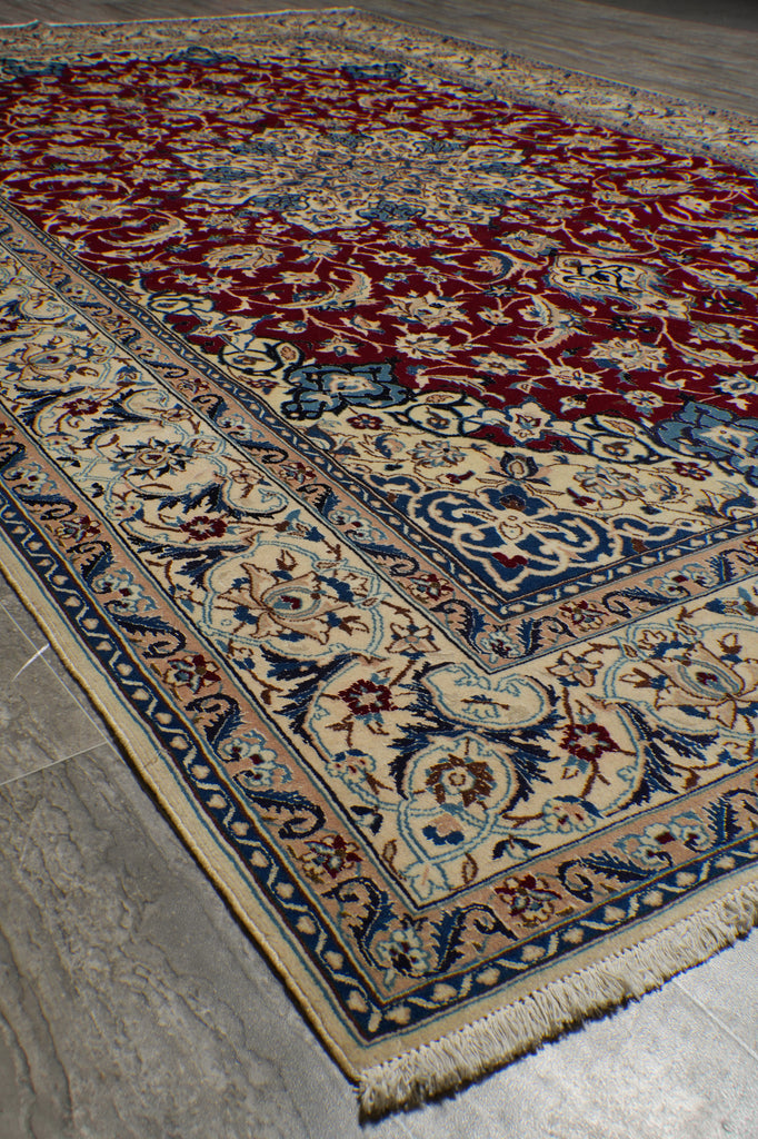 7 x 11 Signed Wool & Silk Persian Nain Rug - Iran #PIX-22001
