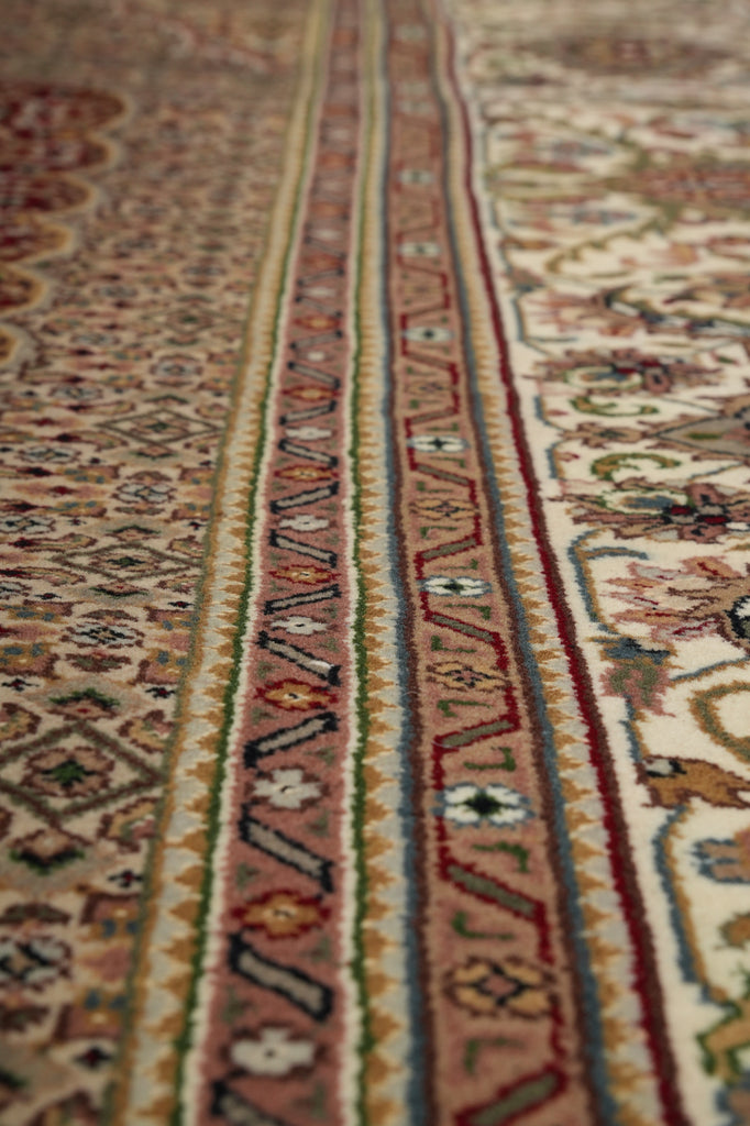 Close-up of a patterned fabric with intricate designs