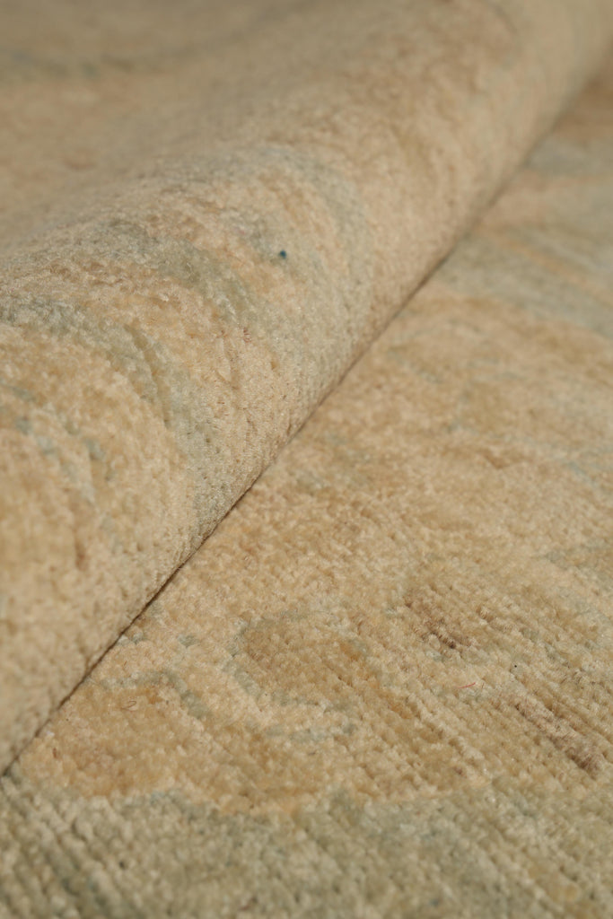 9.3 x 11.8 New Handmade Zigler Chobi Peshawar Rug Faded Green Gold #F-4188