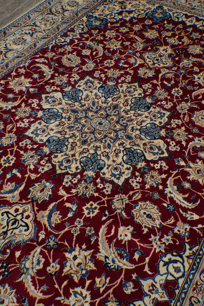 7 x 11 Signed Wool & Silk Persian Nain Rug - Iran #PIX-22001