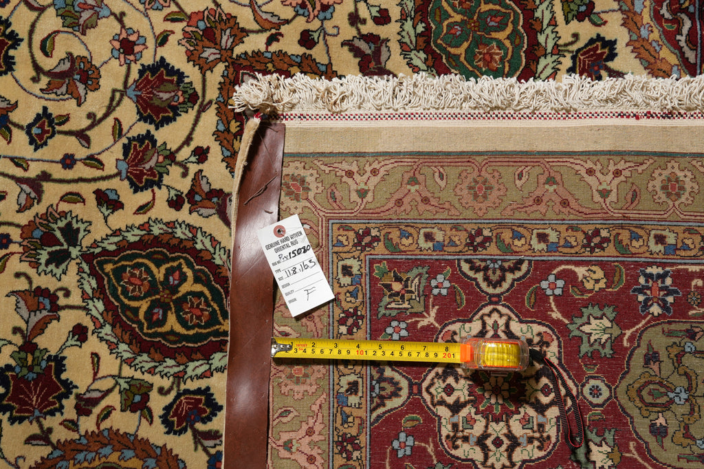 11.8 x 16.3 High Quality 400 KPSI Authentic Persian Tabriz Rug Sheik Safi  Iran 1980's #PIX-15080