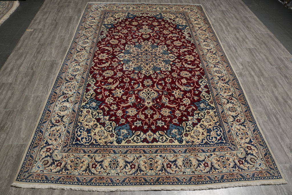 7 x 11 Signed Wool & Silk Persian Nain Rug - Iran #PIX-22001