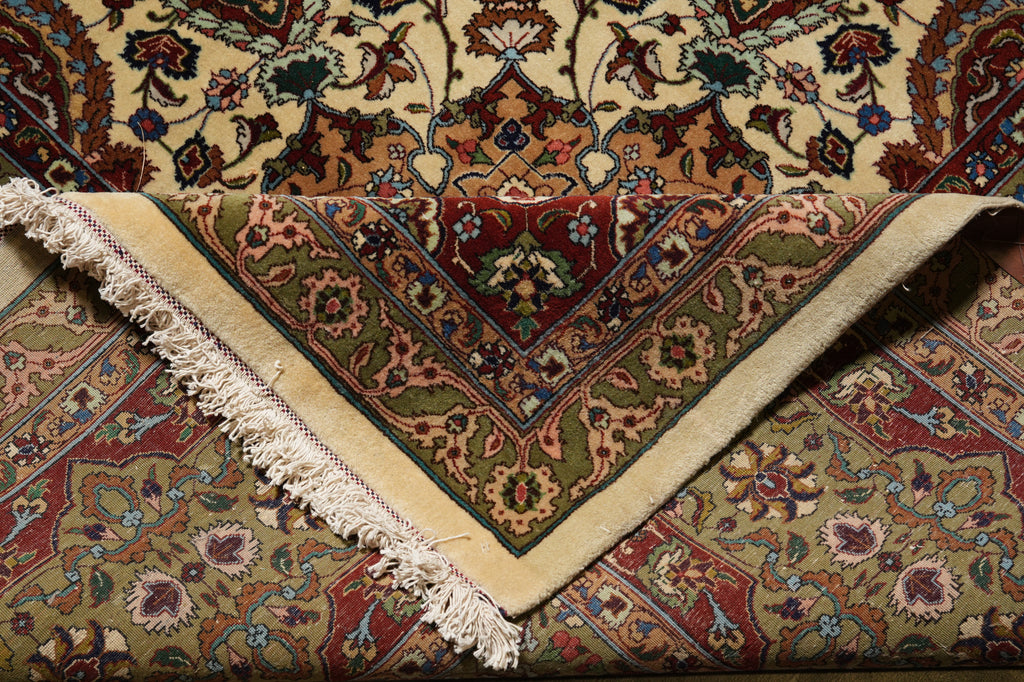 11.8 x 16.3 High Quality 400 KPSI Authentic Persian Tabriz Rug Sheik Safi  Iran 1980's #PIX-15080