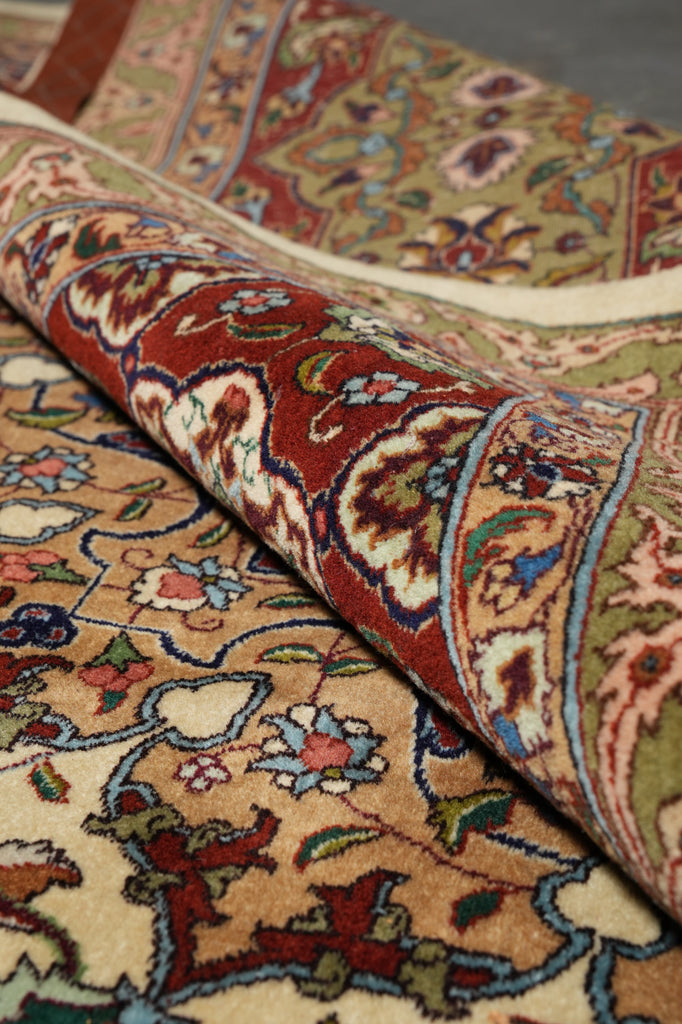 11.8 x 16.3 High Quality 400 KPSI Authentic Persian Tabriz Rug Sheik Safi  Iran 1980's #PIX-15080