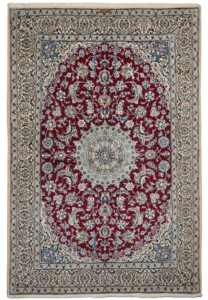 5.6 x 8 Signed Persian Nain-Habibian Rug-Iran #PIX-4263