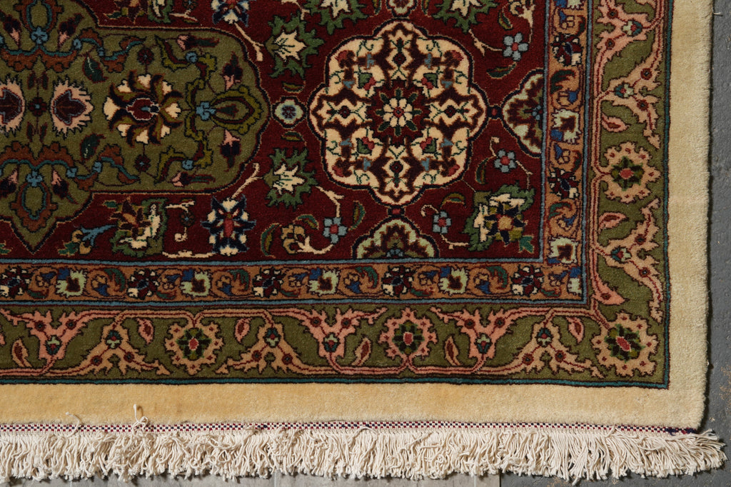 11.8 x 16.3 High Quality 400 KPSI Authentic Persian Tabriz Rug Sheik Safi  Iran 1980's #PIX-15080