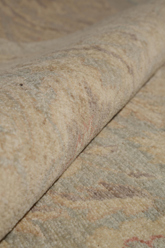 8.9 x 11.8 Neutral Pastels Handmade Peshawar Rug #F-4189