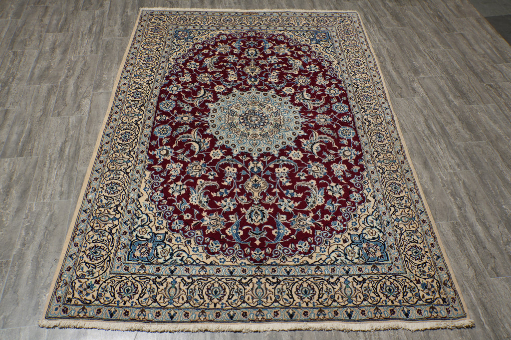 5.6 x 8 Signed Persian Nain-Habibian Rug-Iran #PIX-4263