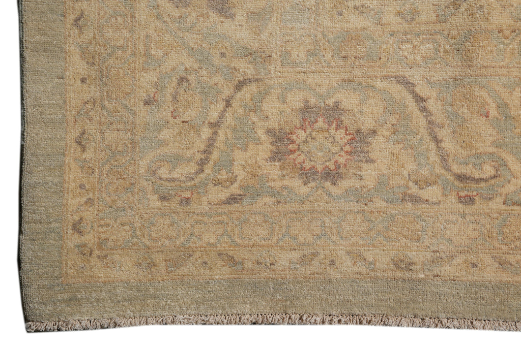 8.9 x 11.8 Neutral Pastels Handmade Peshawar Rug #F-4189