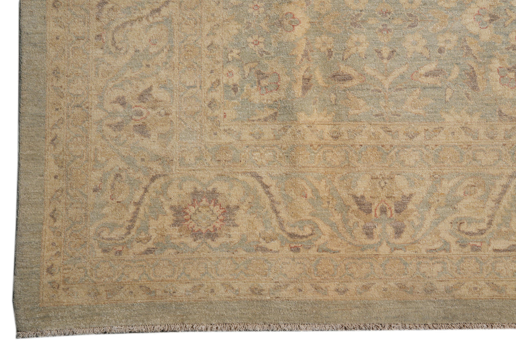 8.9 x 11.8 Neutral Pastels Handmade Peshawar Rug #F-4189