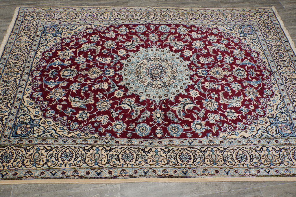 5.6 x 8 Signed Persian Nain-Habibian Rug-Iran #PIX-4263
