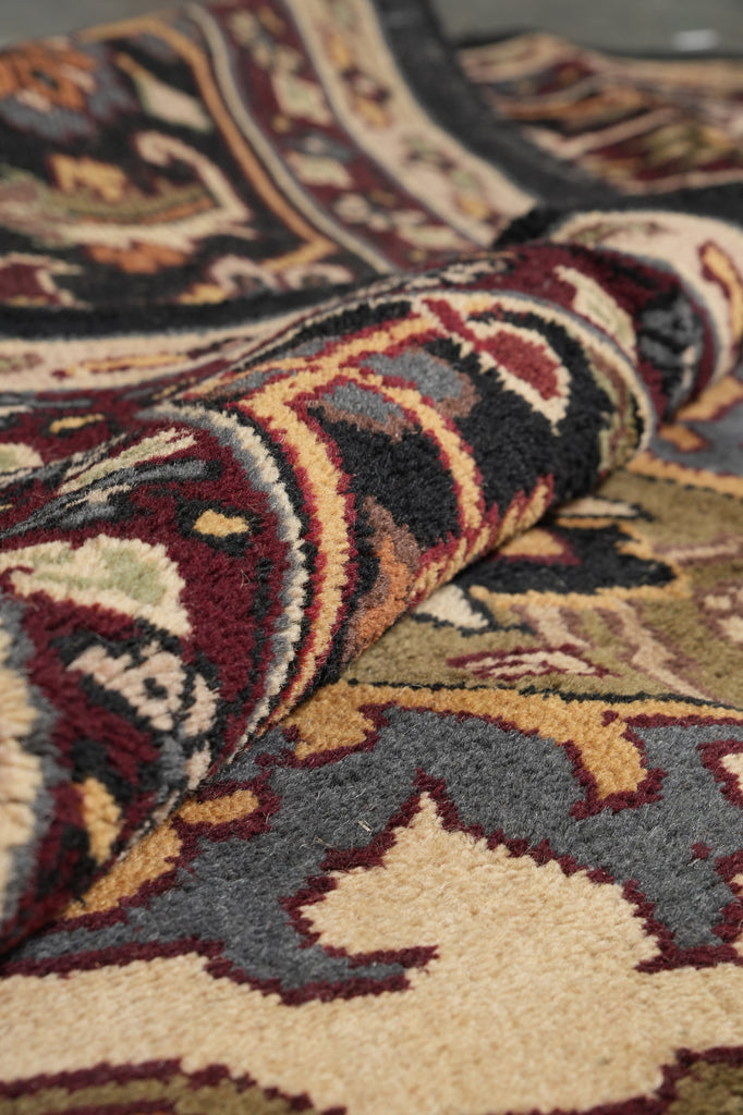 12 x 18 New Handmade Wool Heriz Rug Burgundy #F-4498