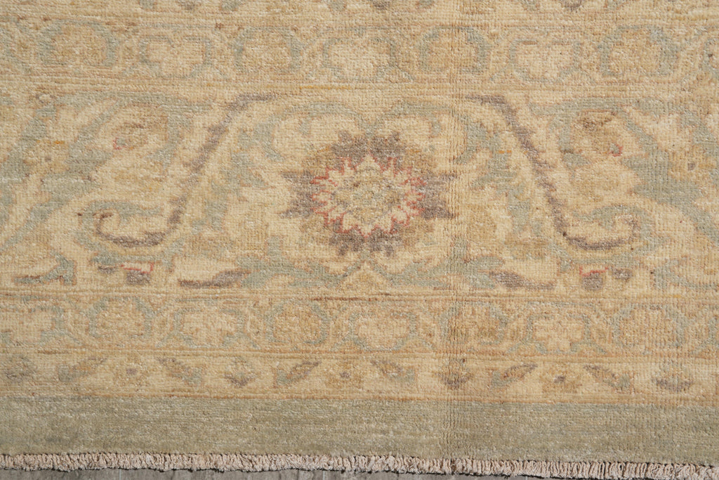 8.9 x 11.8 Neutral Pastels Handmade Peshawar Rug #F-4189