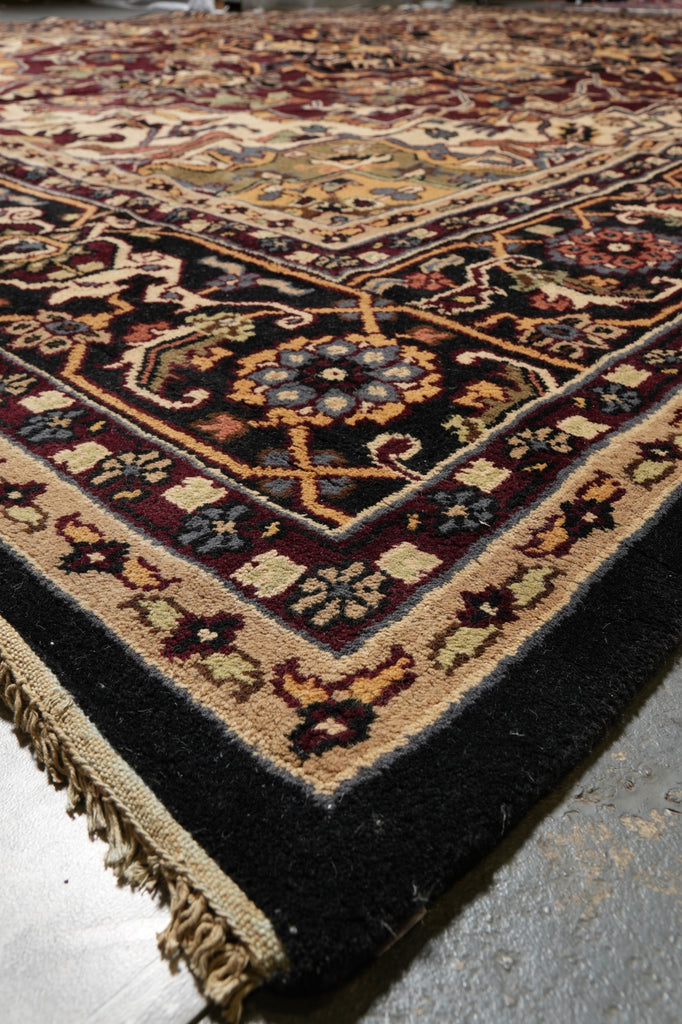 12 x 18 New Handmade Wool Heriz Rug Burgundy #F-4498