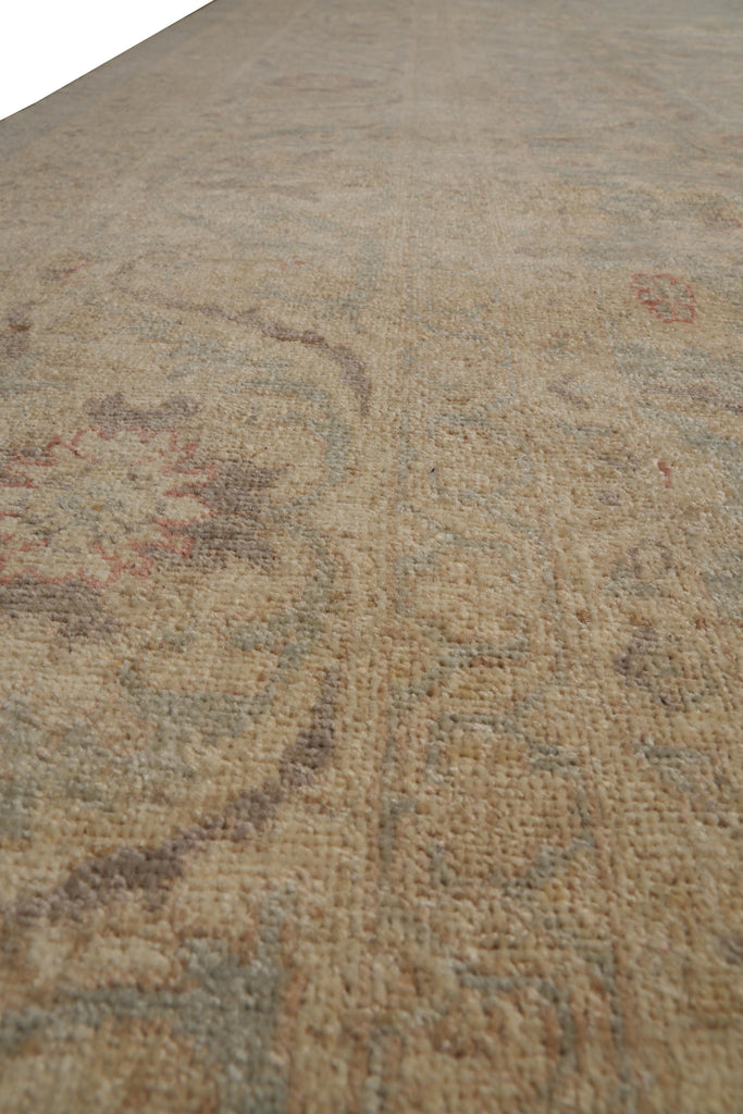 8.9 x 11.8 Neutral Pastels Handmade Peshawar Rug #F-4189