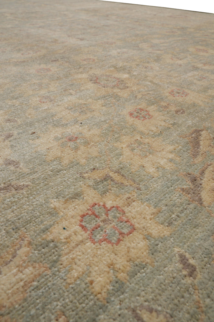 8.9 x 11.8 Neutral Pastels Handmade Peshawar Rug #F-4189