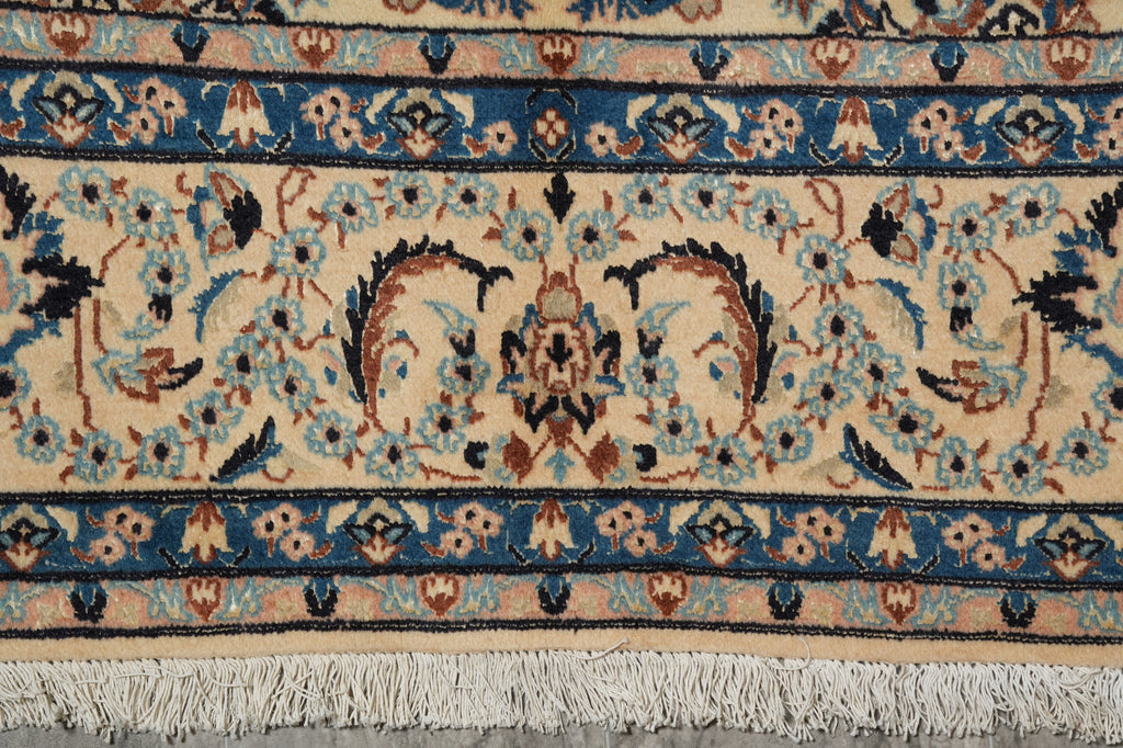 6.9 x 10 Ivory Persian Wool & Silk Nain Rug #PIX-16739