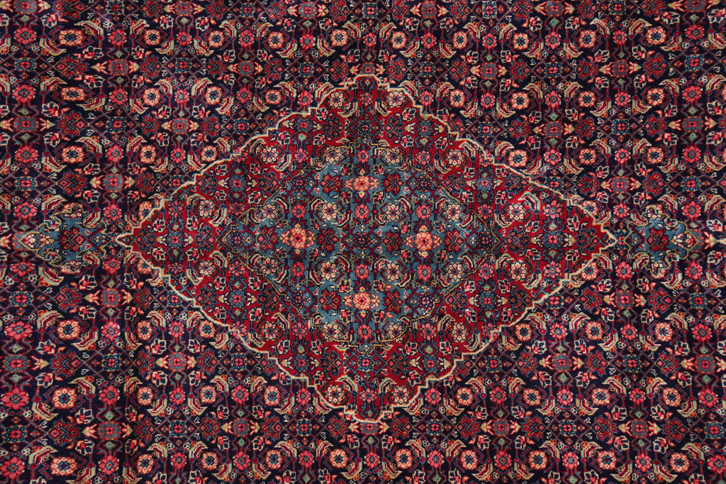 10.5 x 15.9 Authentic 1970's Persian Tabriz Wool Rug Mahi Herati #PIX-6329