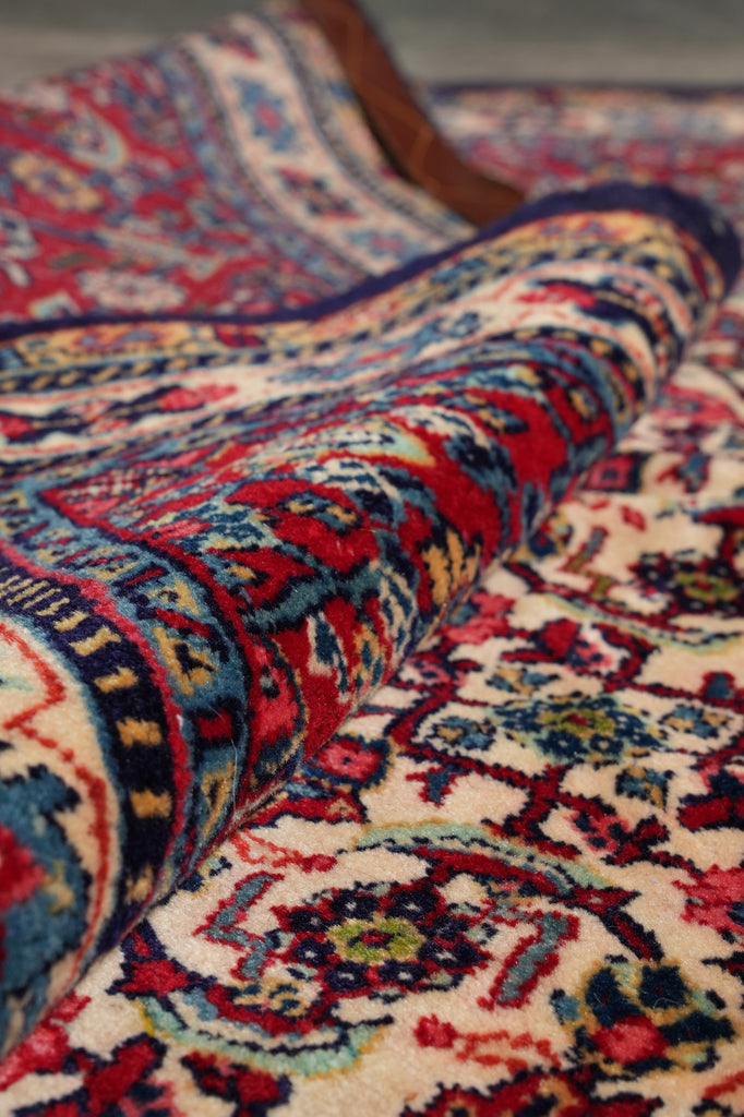 10.5 x 15.9 Authentic 1970's Persian Tabriz Wool Rug Mahi Herati #PIX-6329