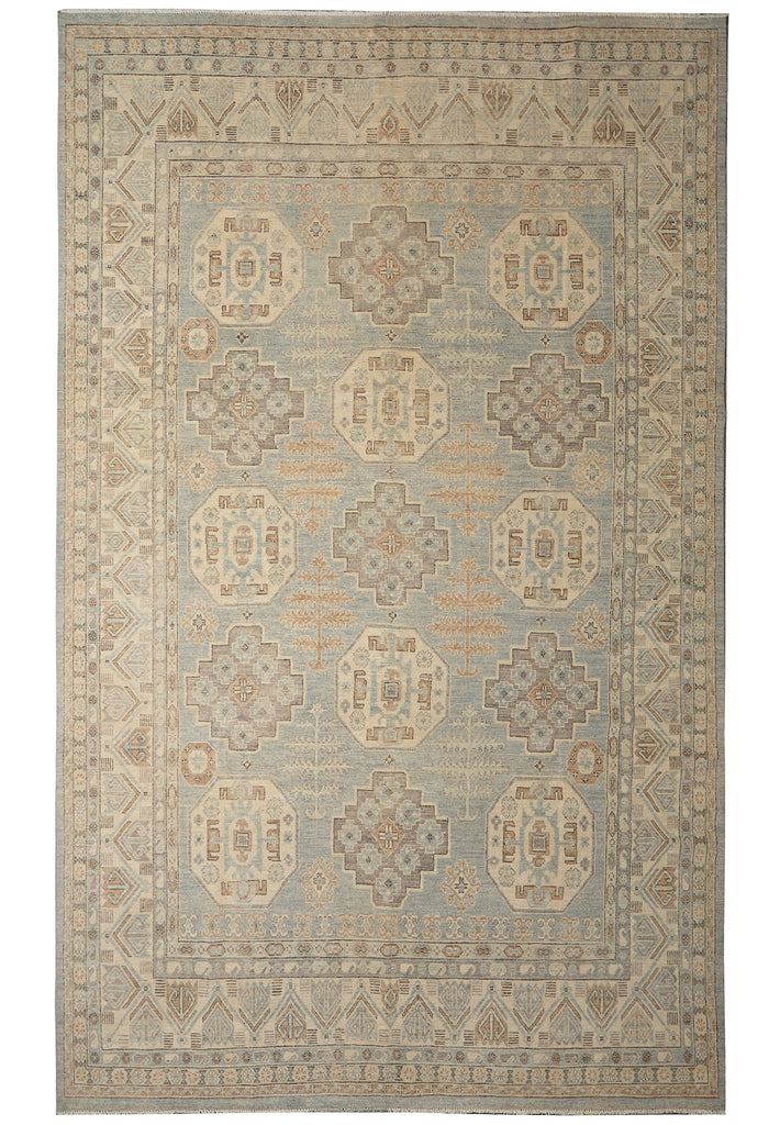 8.5 x 13.2 Amazing Chotan Rug Chobi Peshawar Carpet Pastels Geometric