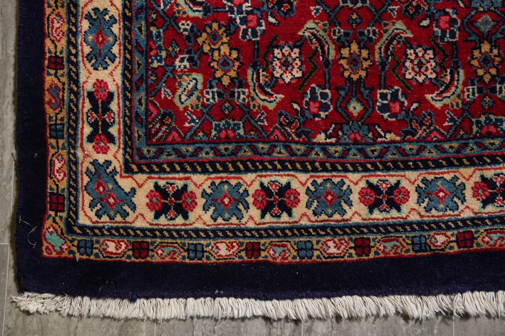 10.5 x 15.9 Authentic 1970's Persian Tabriz Wool Rug Mahi Herati #PIX-6329