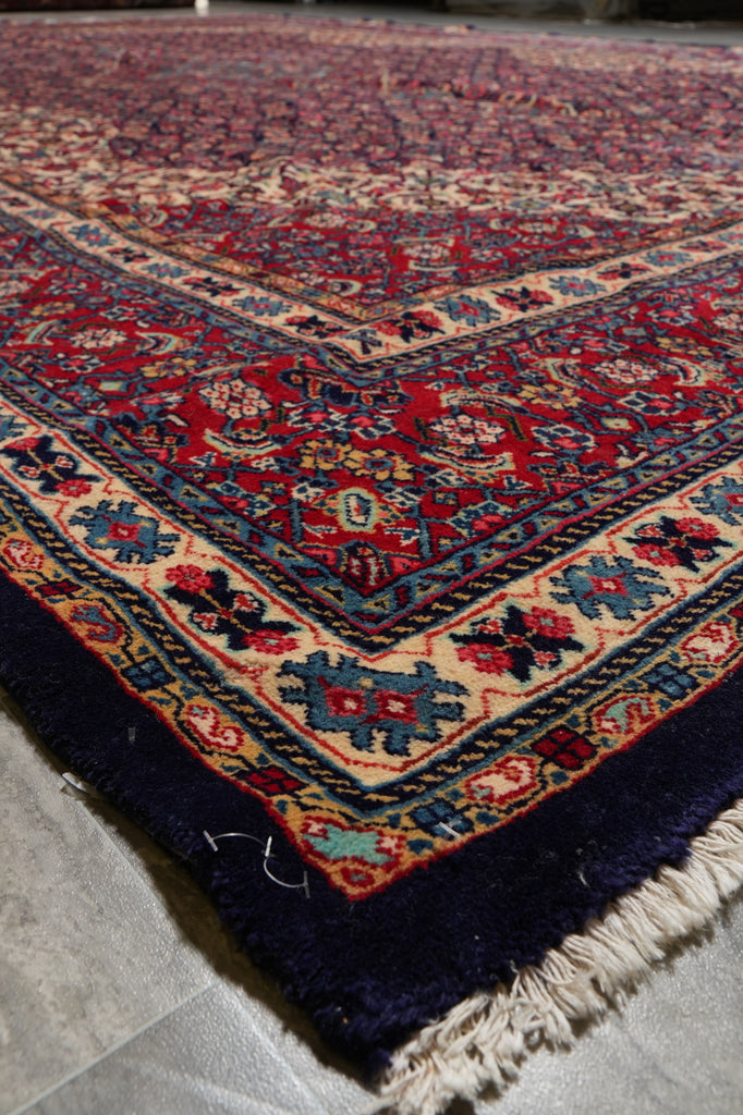 10.5 x 15.9 Authentic 1970's Persian Tabriz Wool Rug Mahi Herati #PIX-6329