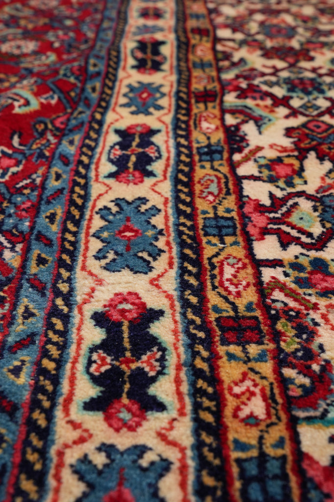 10.5 x 15.9 Authentic 1970's Persian Tabriz Wool Rug Mahi Herati #PIX-6329