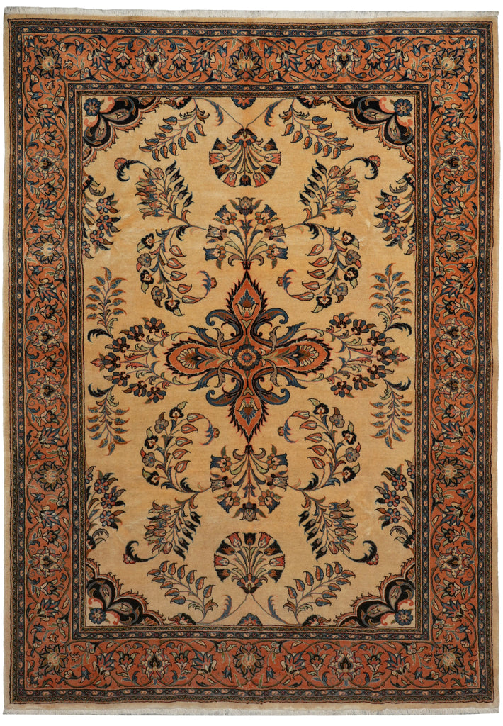 7 x 10 Fine Persian Sarouk Rug Fine Wool Dense Weave #B-72766