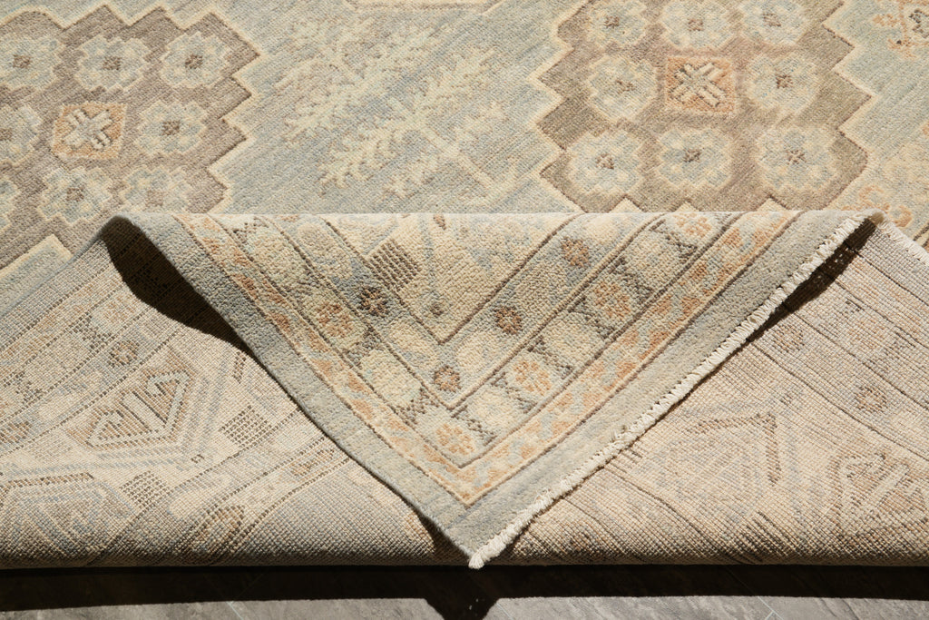 8.5 x 13 Amazing Chotan Rug Chobi Peshawar Carpet Pastels Geometric #F-4190