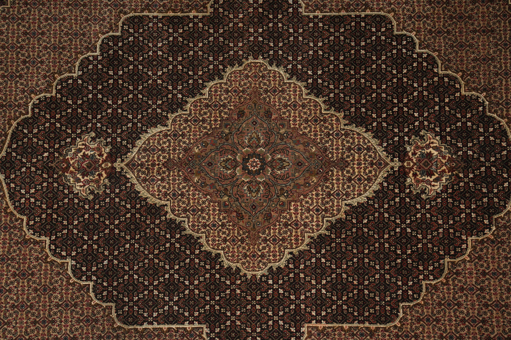 Close-up of a patterned rug with intricate design