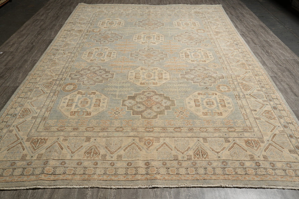 8.5 x 13.2 Amazing Chotan Rug Chobi Peshawar Carpet Pastels Geometric