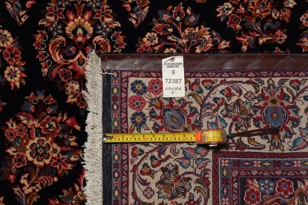 6.9 x 10.8 Classy Quality Persian Sarouk Rug Royal Blue #B-72387