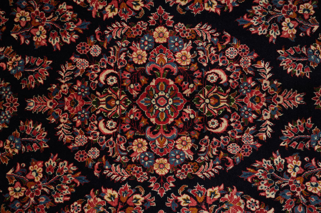 6.9 x 10.8 Classy Quality Persian Sarouk Rug Royal Blue #B-72387