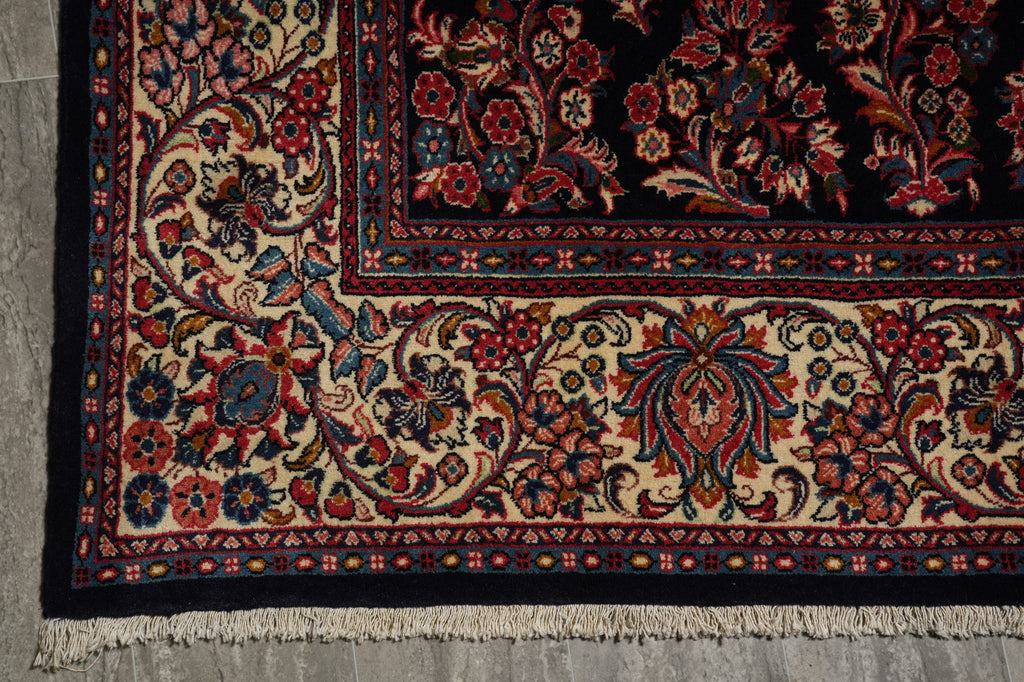 6.9 x 10.8 Classy Quality Persian Sarouk Rug Royal Blue #B-72387