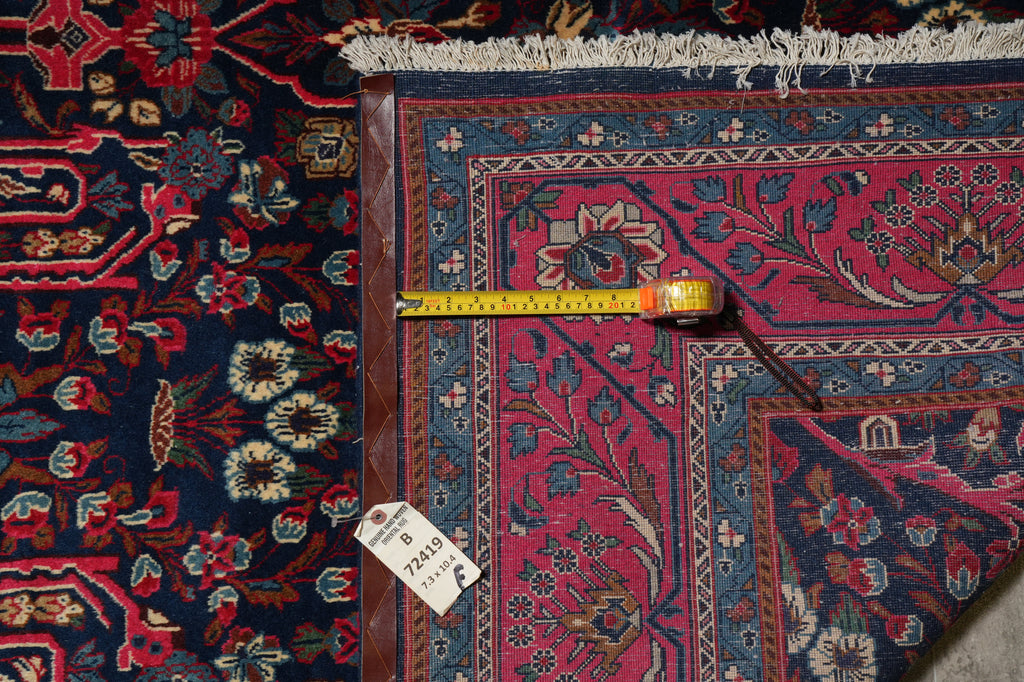 7.3 x 10.4 Dark Blue Persian Bijar Sarouk Rug #B-72419