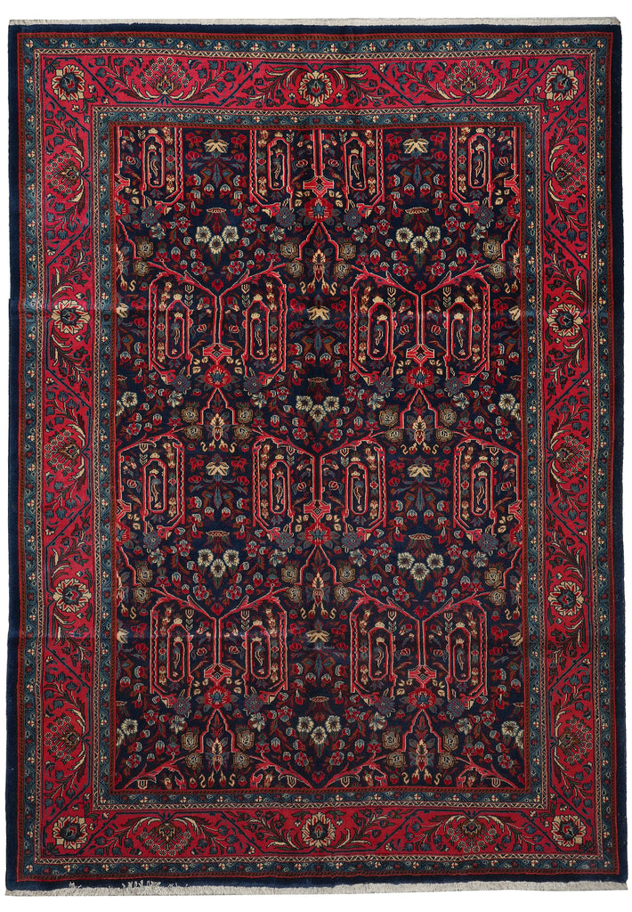 7.3 x 10.4 Dark Blue Persian Bijar Sarouk Rug #B-72419