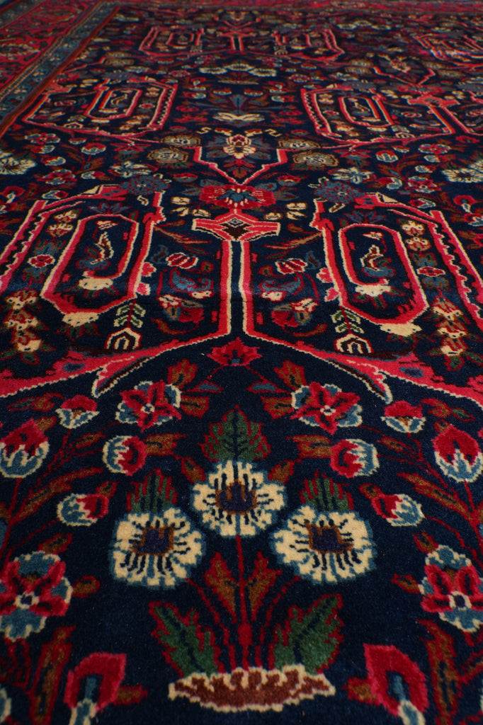 7.3 x 10.4 Dark Blue Persian Bijar Sarouk Rug #B-72419