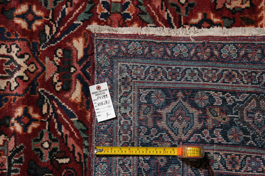 10.6 x 17 Antique Persian Mahal Estate Rug 1960's #F-4499