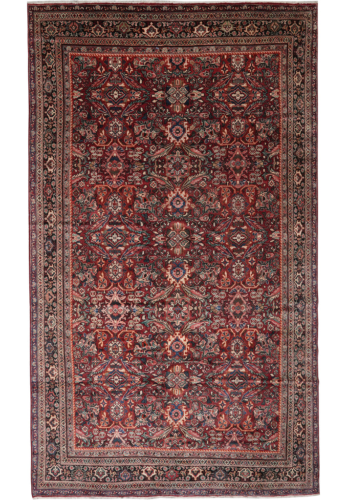 10.6 x 17.1 Antique Persian Mahal Estate Rug 1960's