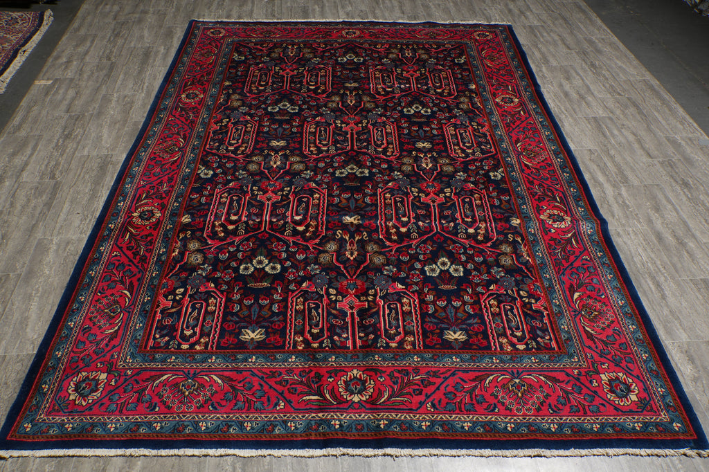 7.3 x 10.4 Dark Blue Persian Bijar Sarouk Rug #B-72419