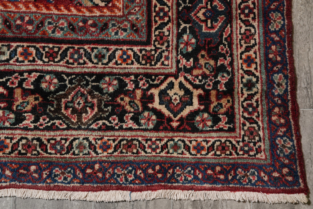 10.6 x 17 Antique Persian Mahal Estate Rug 1960's #F-4499